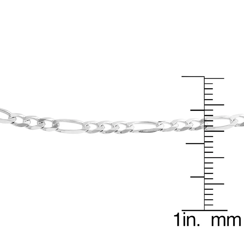 Sterling Essentials Italian Silver 3Mm Diamond-Cut Figaro Chain Necklace (16-30 Inch)