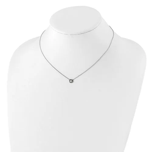 Sterling Silver Colorful Rainbow Circle Halo 18" Necklace