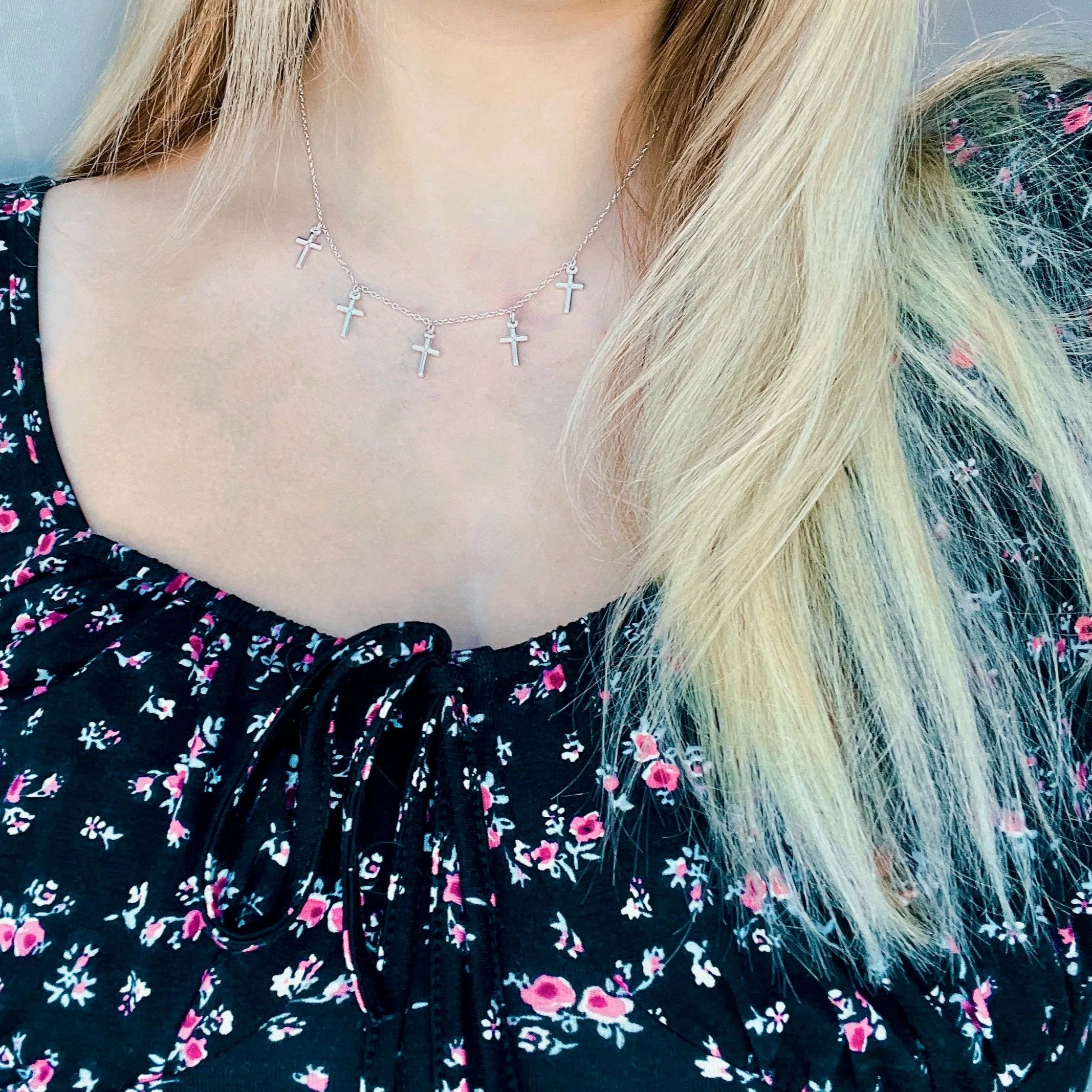 Sterling Silver Cross Chain Necklace