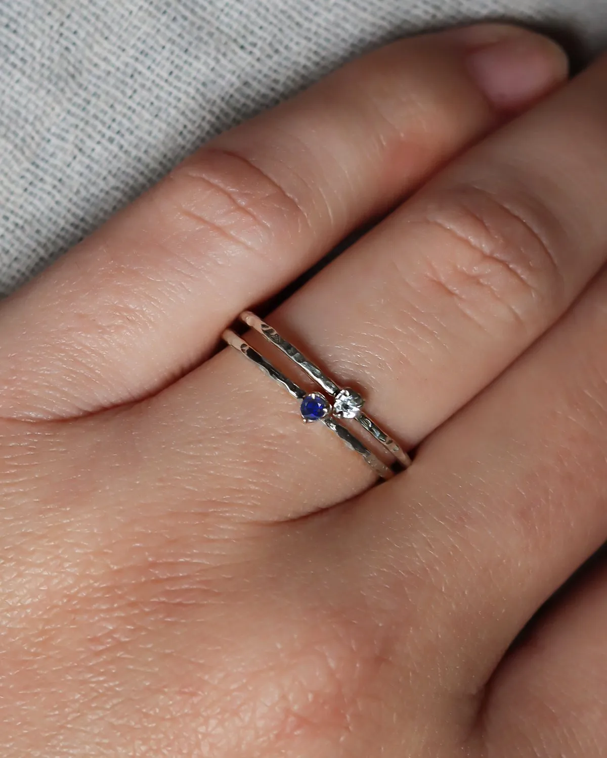 Sterling Silver Dainty Birthstone Ring