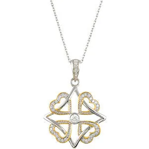 Sterling Silver Faith Family Friends & Love Necklace