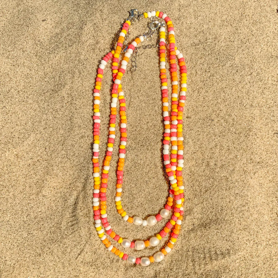 Sunrise Pearl Beaded Necklace