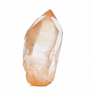 Tangerine Quartz with Iron 4.8 inch Partial Polished Crystal Point - Brazil