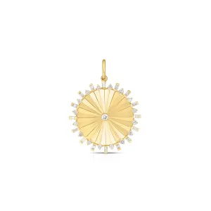 Tara Mikolay Diamond Fluted Disc Charm