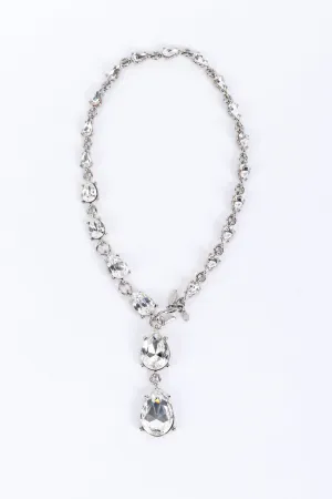 Teardrop Crystal Lariat Necklace