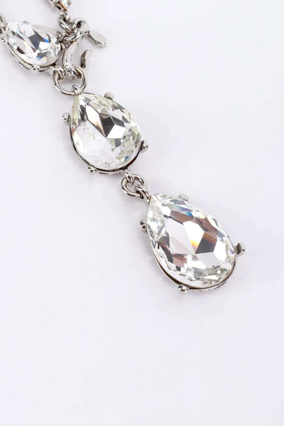 Teardrop Crystal Lariat Necklace