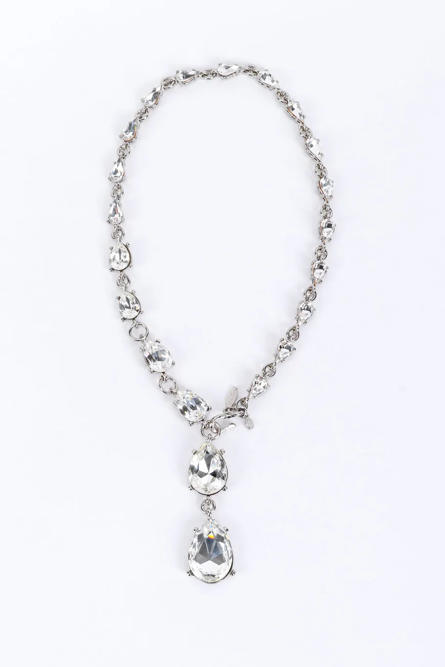 Teardrop Crystal Lariat Necklace