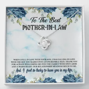 Thank you for welcoming me-Love Knot Necklace for Mother In Law