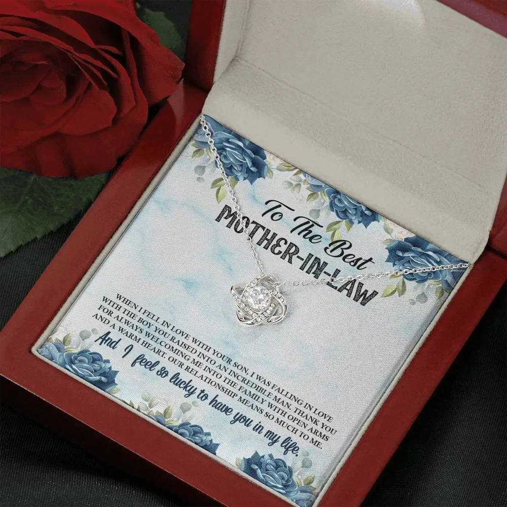 Thank you for welcoming me-Love Knot Necklace for Mother In Law