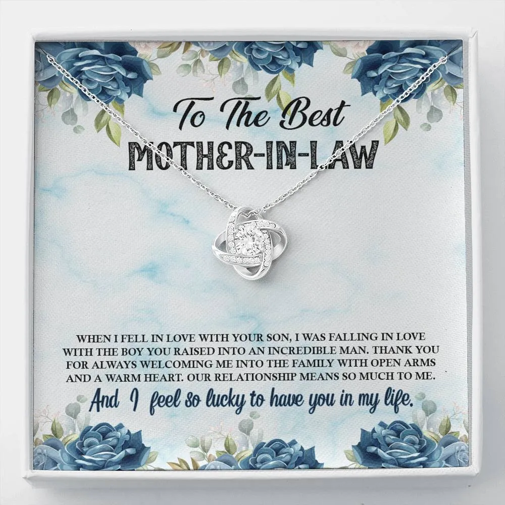 Thank you for welcoming me-Love Knot Necklace for Mother In Law