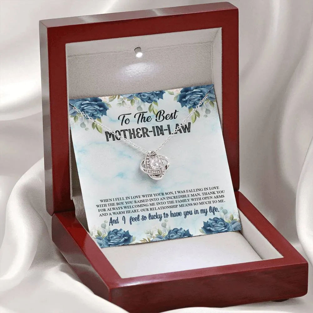 Thank you for welcoming me-Love Knot Necklace for Mother In Law