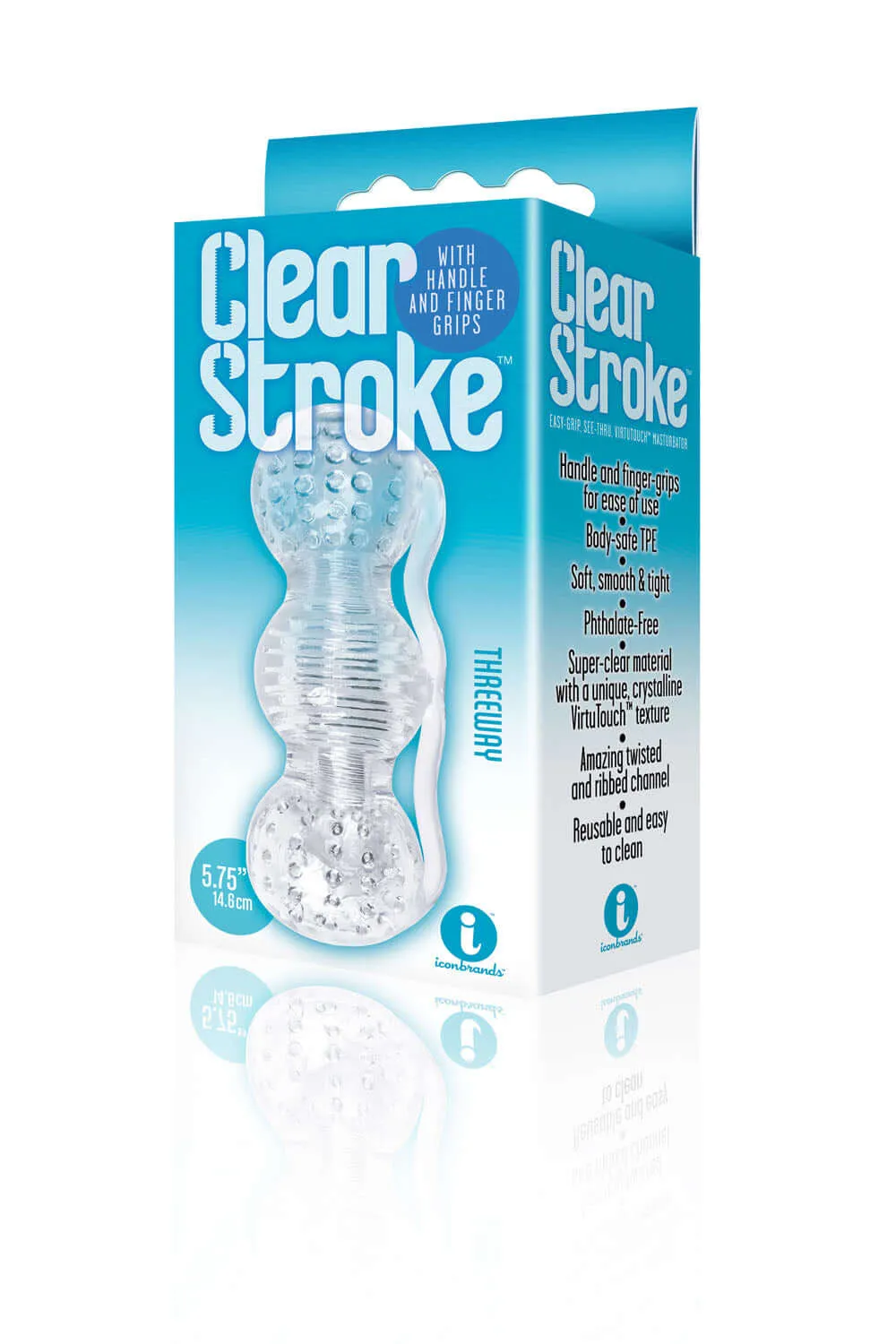 The 9's Clear Stroke - Transparent Threeway Masturbator for Intense Stimulation