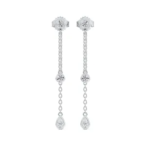 The Forevermark Tribute™ Collection Round and Pear Diamond Drop Earrings