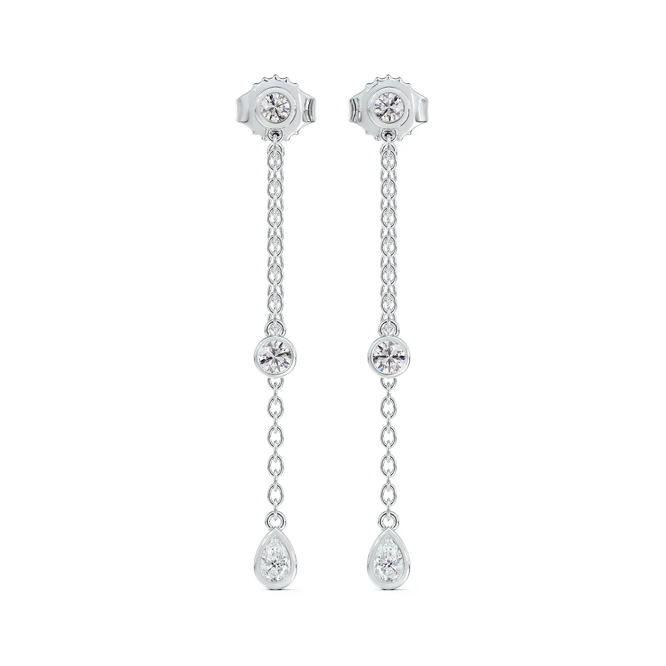 The Forevermark Tribute™ Collection Round and Pear Diamond Drop Earrings