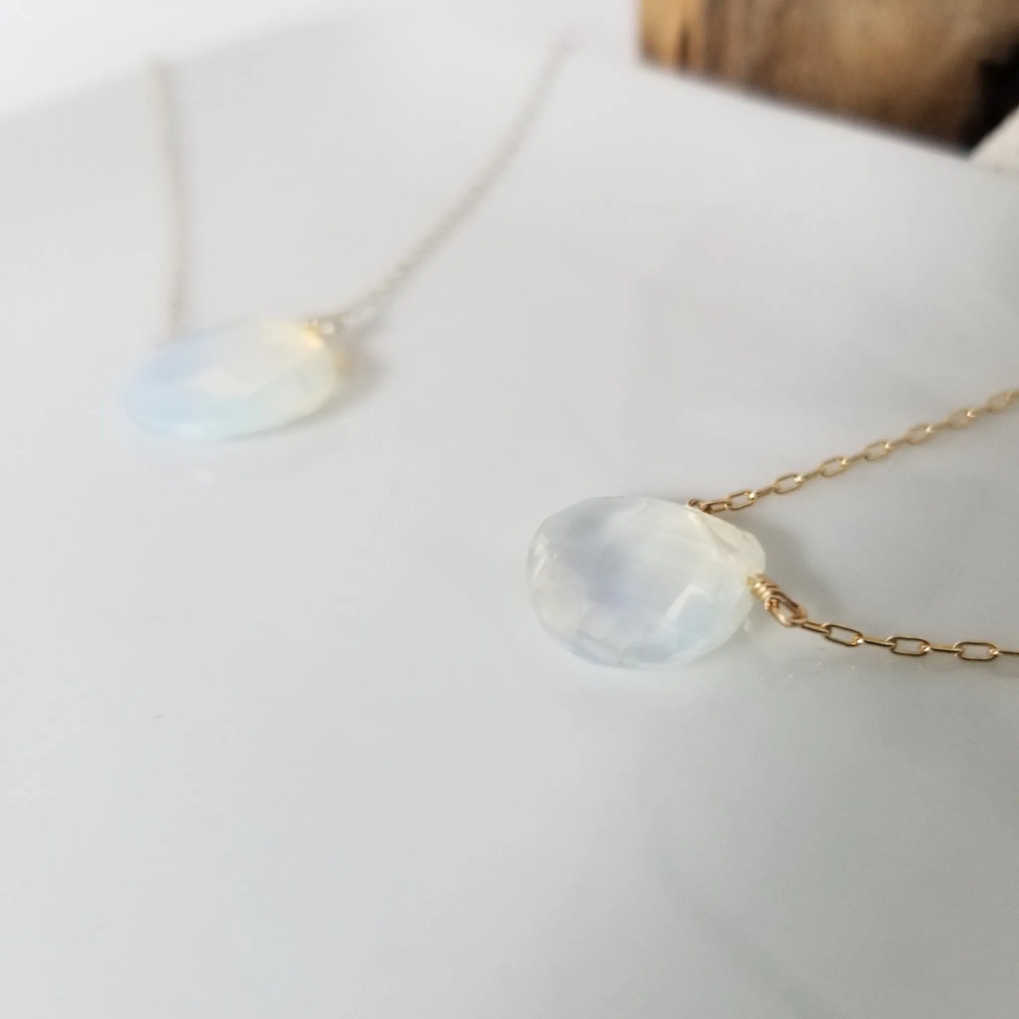 The "Shannon" - Natural Chalcedony Crystal Necklace - Sterling or Gold