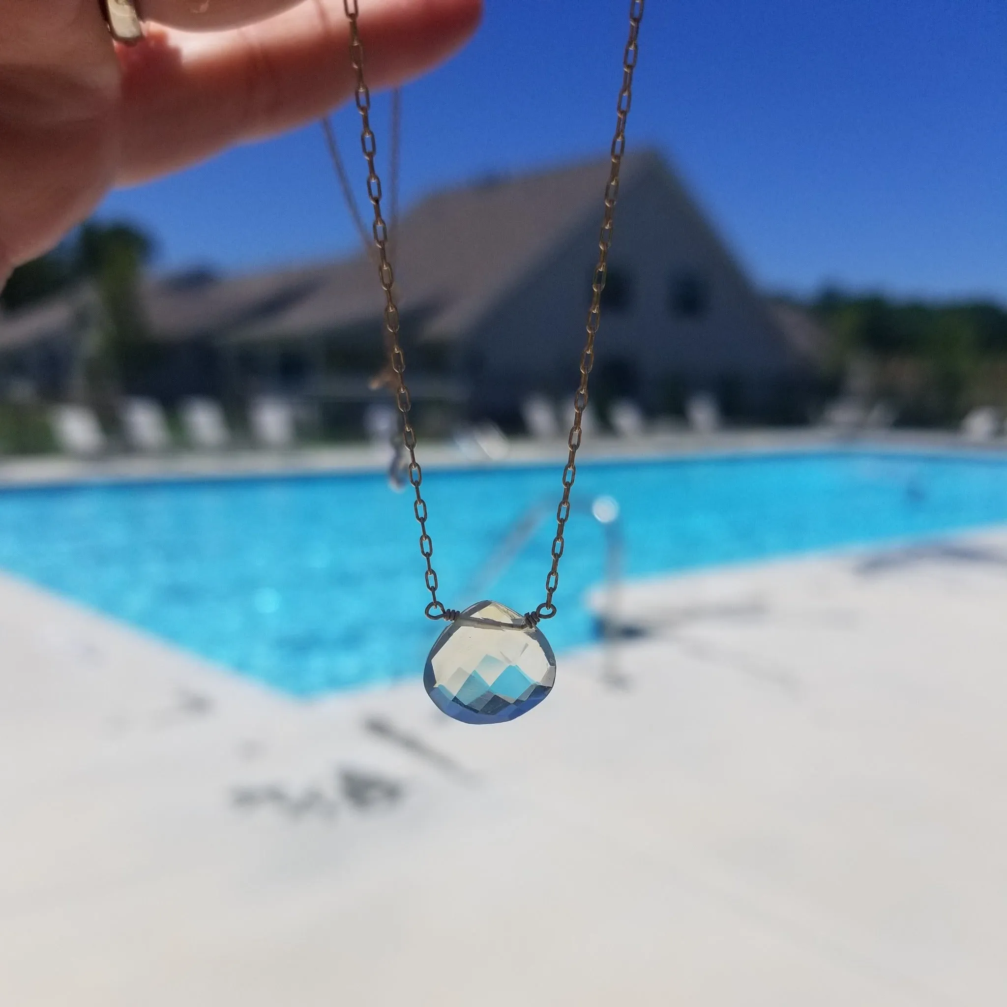 The "Shannon" - Natural Chalcedony Crystal Necklace - Sterling or Gold
