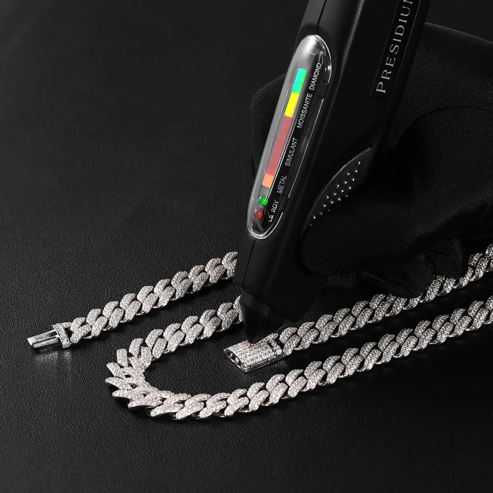 The Shining Moment II® - 13mm Iced Diamond Prong Link Cuban Choker Chain in White Gold