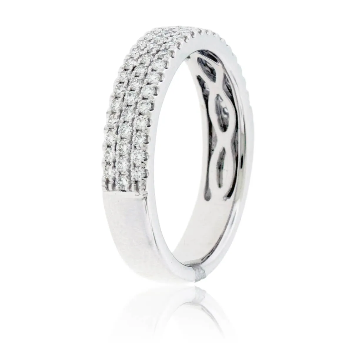 Three Row Pave .53ctw Diamond Band