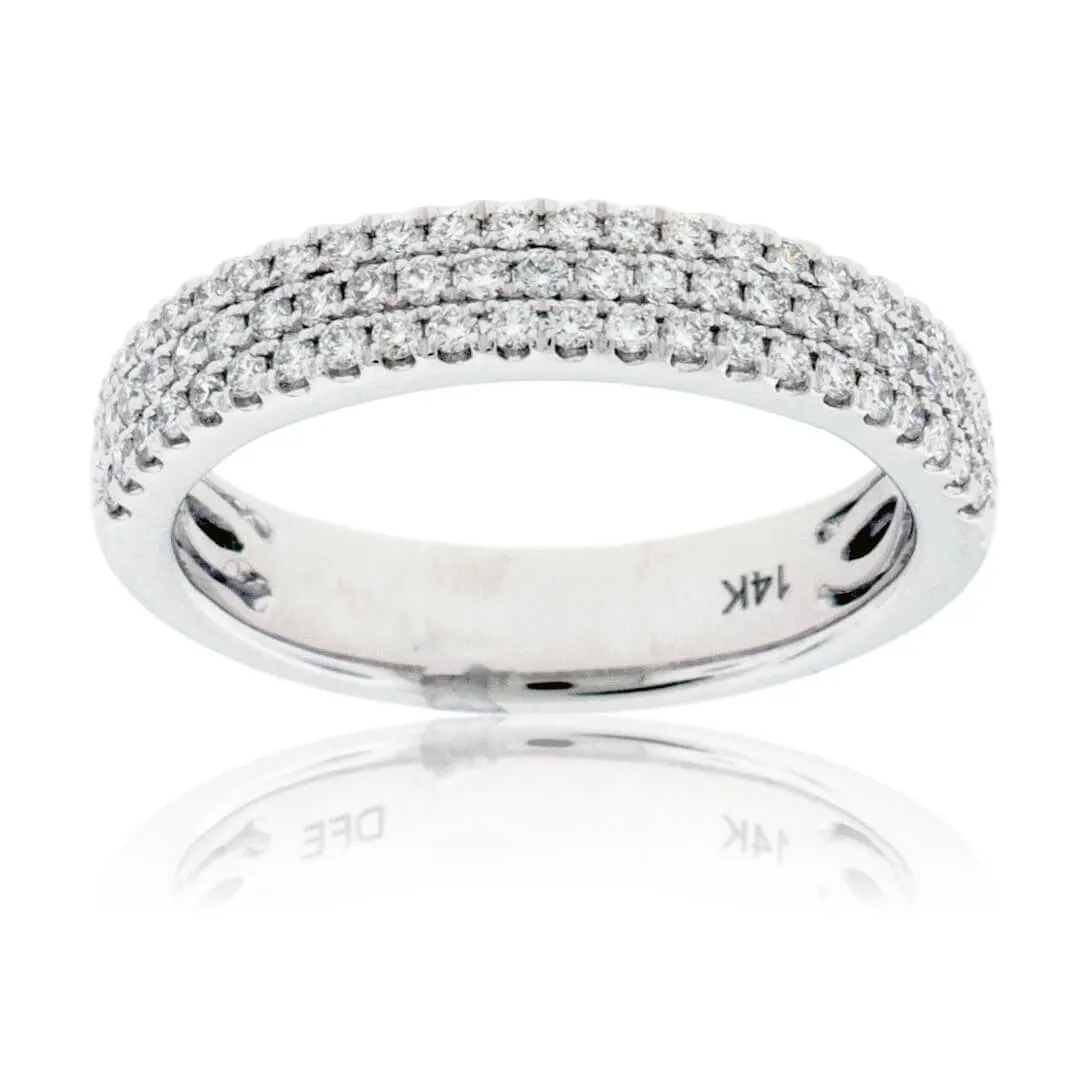 Three Row Pave .53ctw Diamond Band