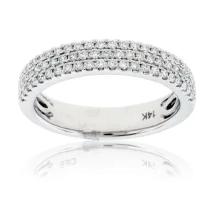 Three Row Pave .53ctw Diamond Band