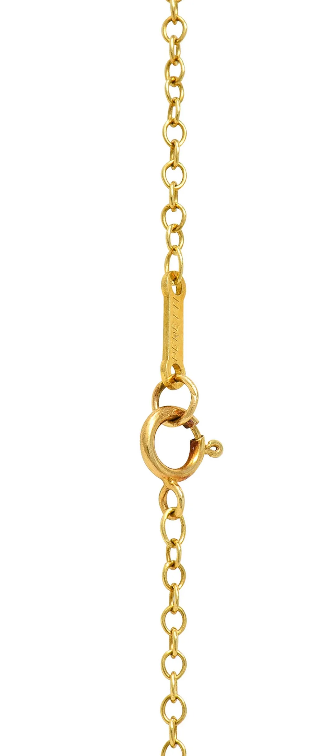 Tiffany & Co. Elsa Peretti Rock Crystal Quartz 18 Karat Gold Teardrop Pendant Necklace