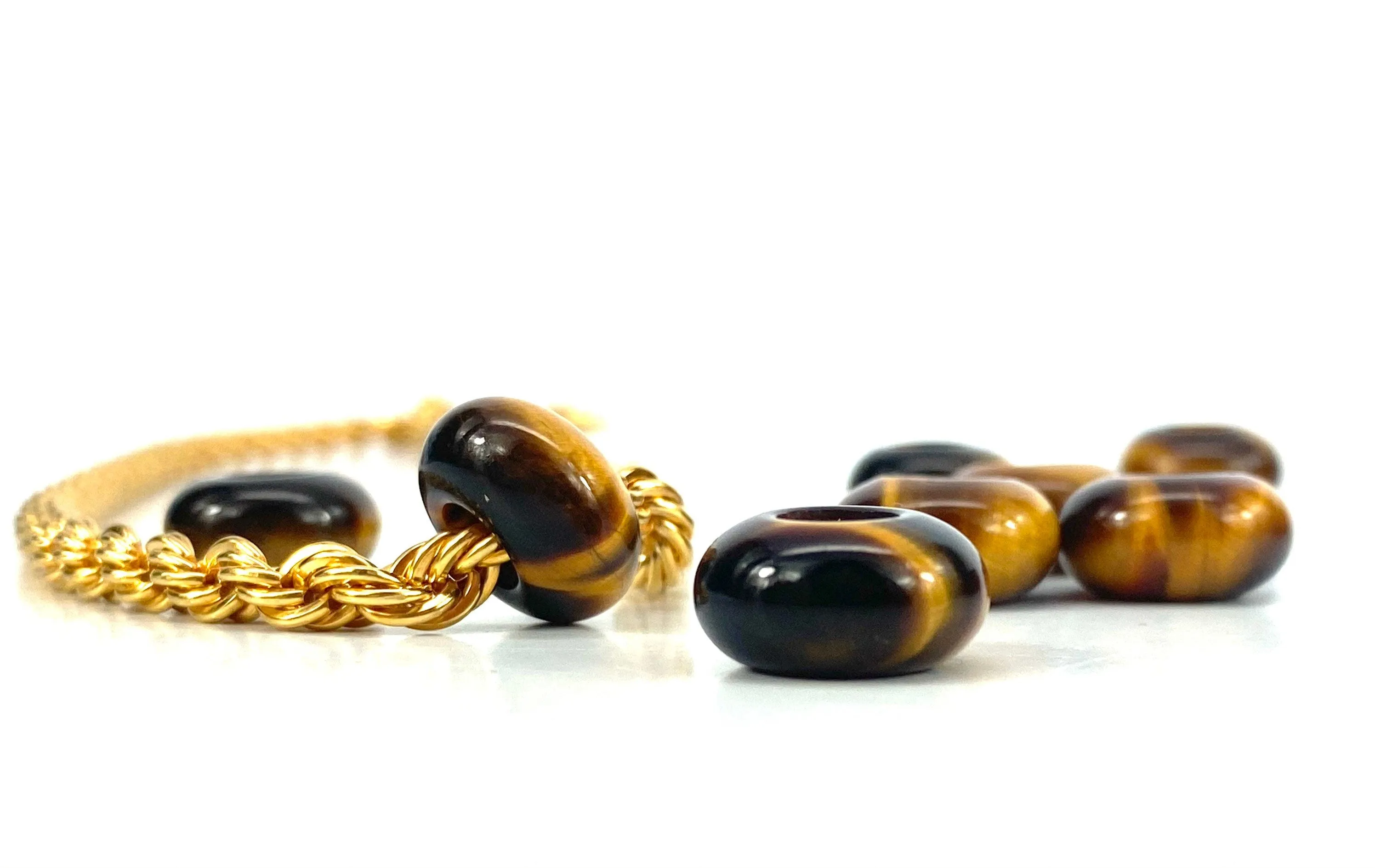 Tiger Eye Donut Jade Beads, Sku#BG70