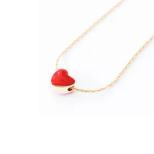 Tiny Red Heart 17" Necklace