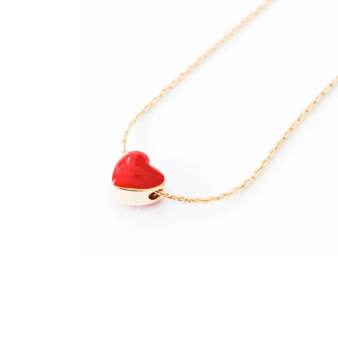 Tiny Red Heart 17" Necklace