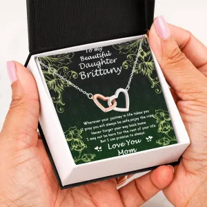TO MY BEAUTIFUL DAUGHTER ~ INTERLOCKING HEARTS FOREVER NECKLACE