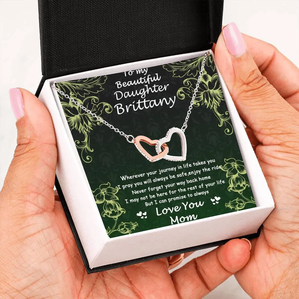 TO MY BEAUTIFUL DAUGHTER ~ INTERLOCKING HEARTS FOREVER NECKLACE