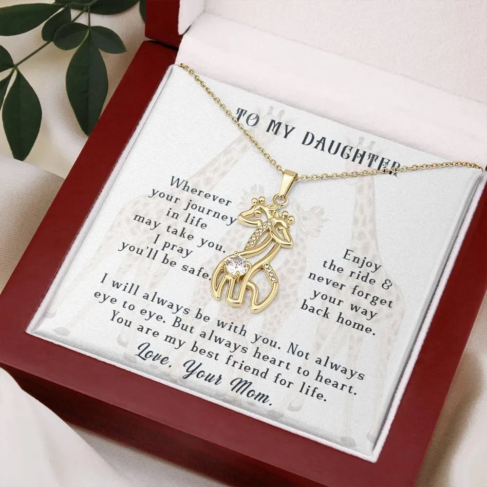 To my daughter, Giraffe necklace, Gift from mom, Birthday