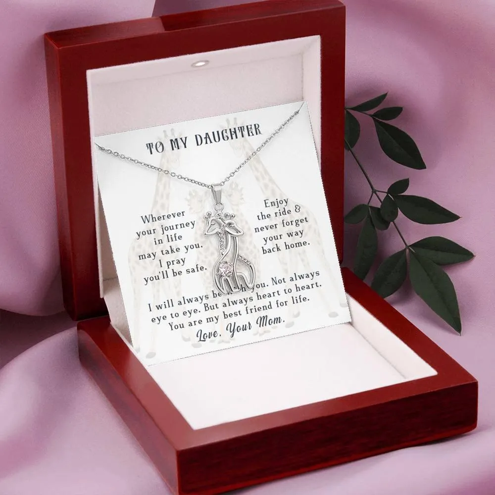 To my daughter, Giraffe necklace, Gift from mom, Birthday