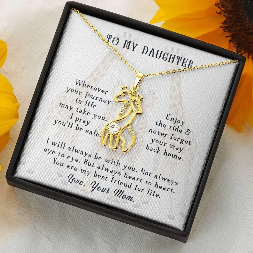 To my daughter, Giraffe necklace, Gift from mom, Birthday