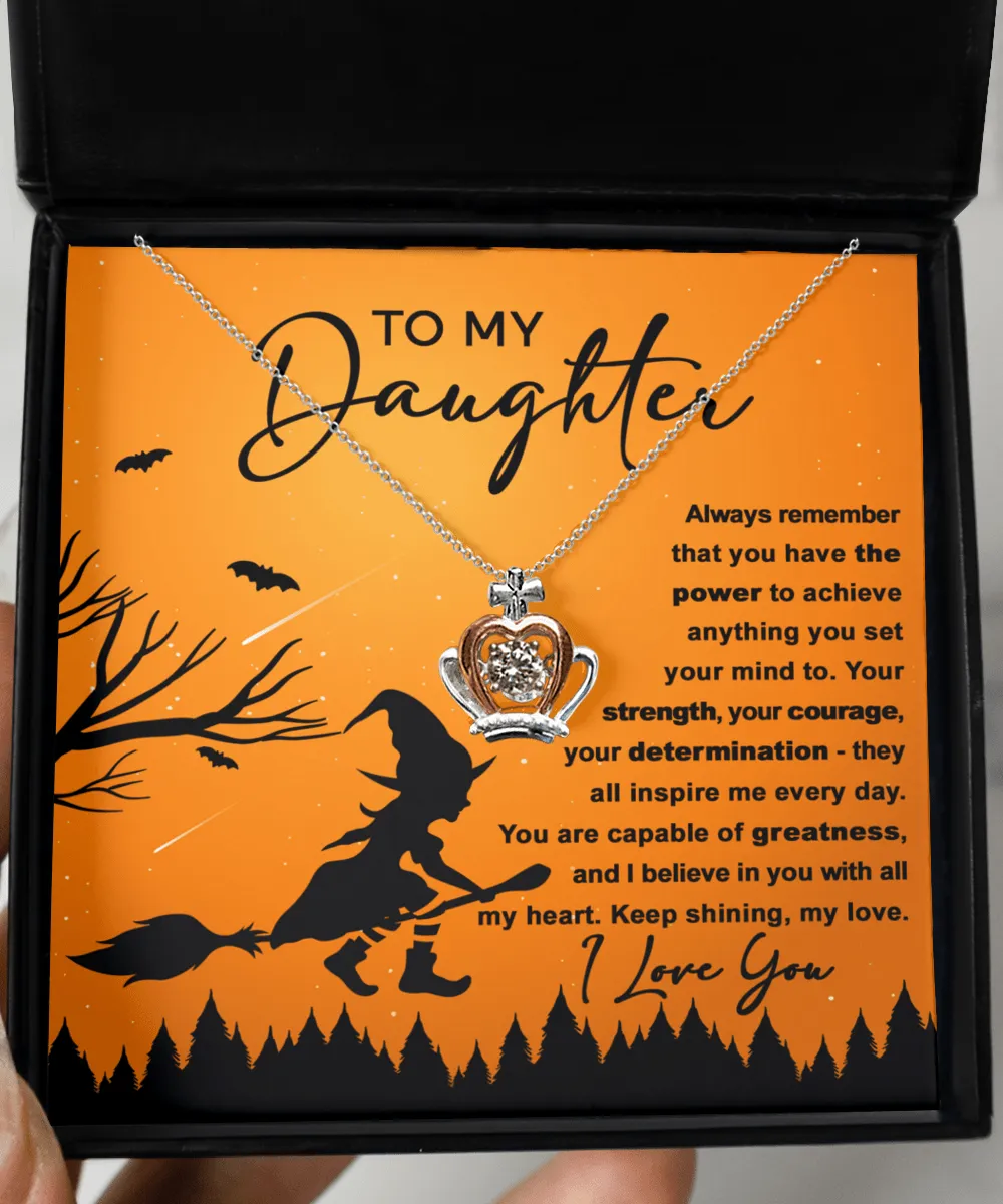 To My Daughter Keep Shining My Love | Crown Pendant Necklace