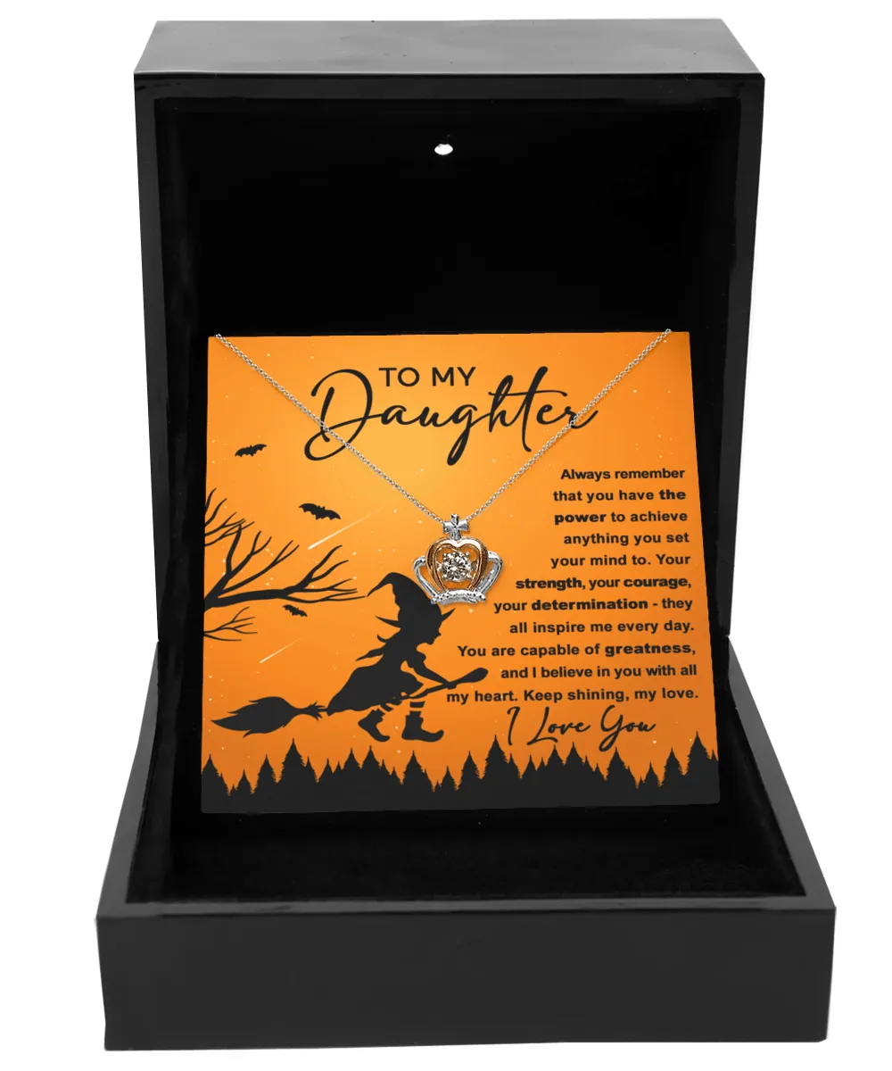 To My Daughter Keep Shining My Love | Crown Pendant Necklace