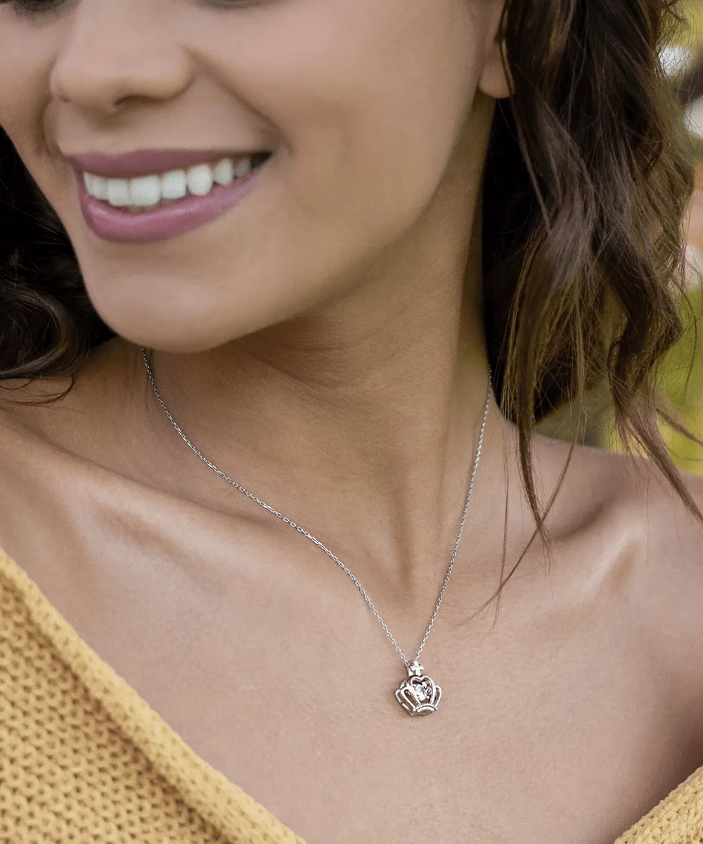 To My Daughter Keep Shining My Love | Crown Pendant Necklace