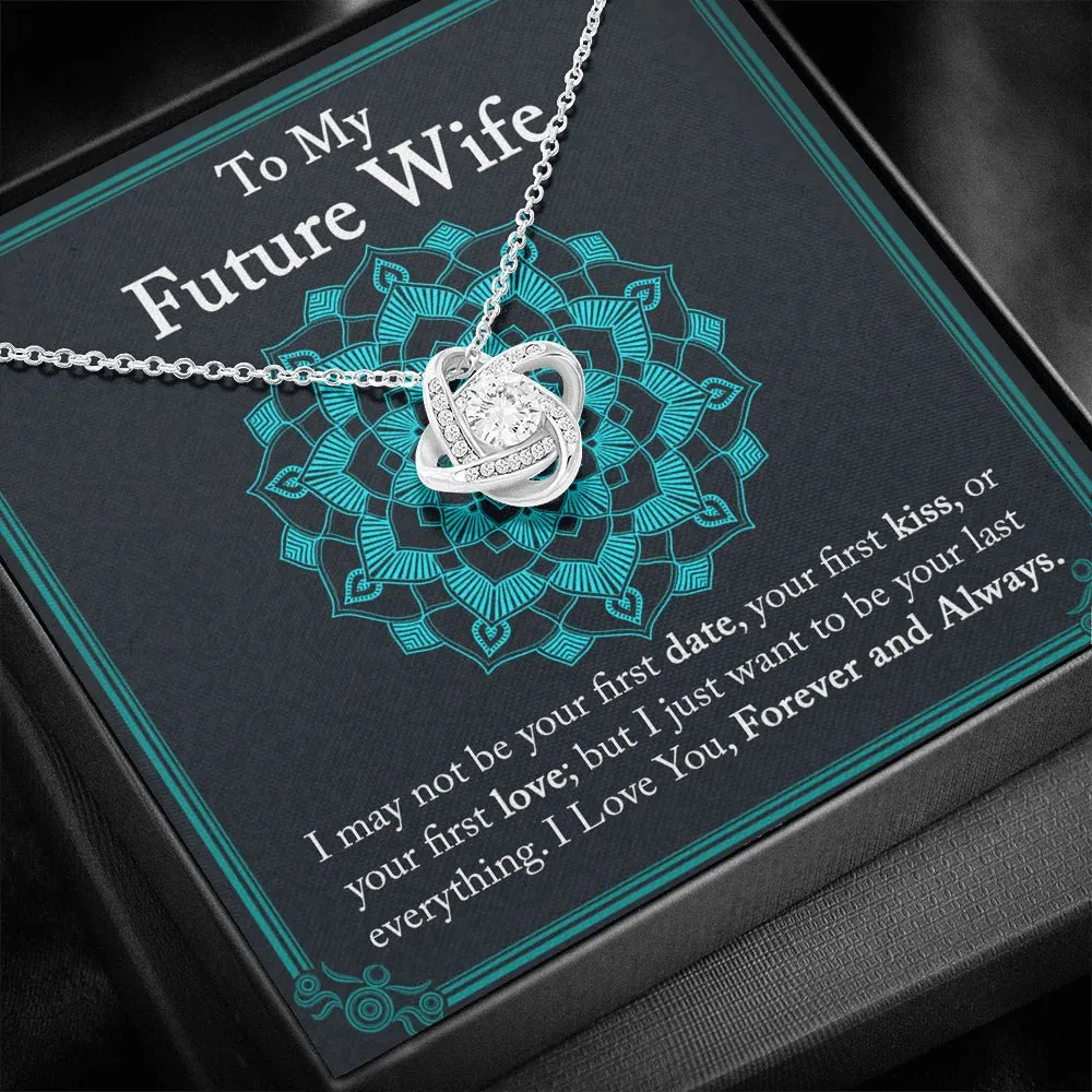 To My Future Wife Love Knot Necklace, Engagement Gift for Future Wife, Gift for Fiancee, Fiancée Gift