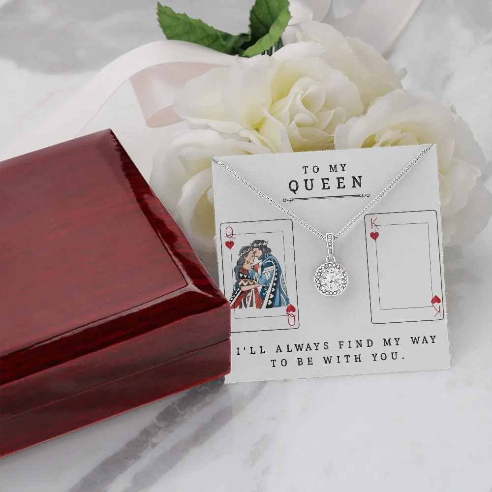 To My Queen Gift For Wife Future Wife Girlfriend Eternal Hope Necklace CZ - EHNQUEEN_SOM01