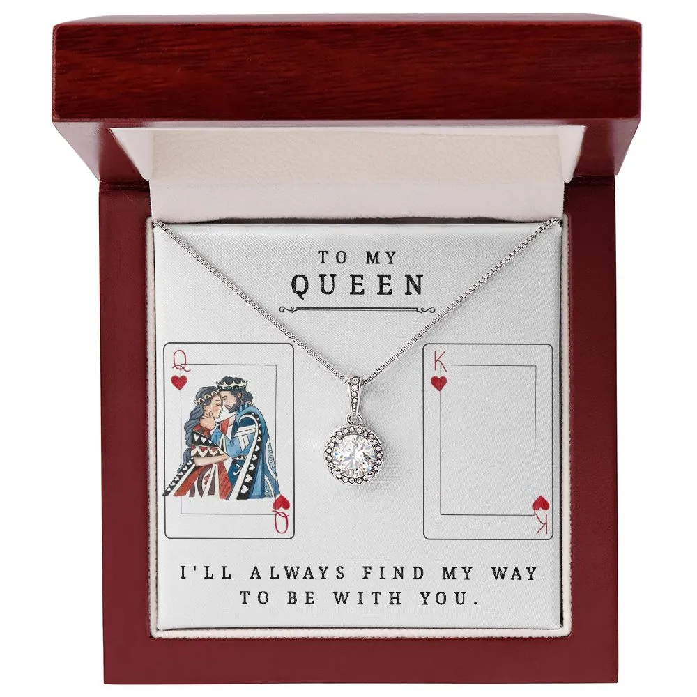 To My Queen Gift For Wife Future Wife Girlfriend Eternal Hope Necklace CZ - EHNQUEEN_SOM01
