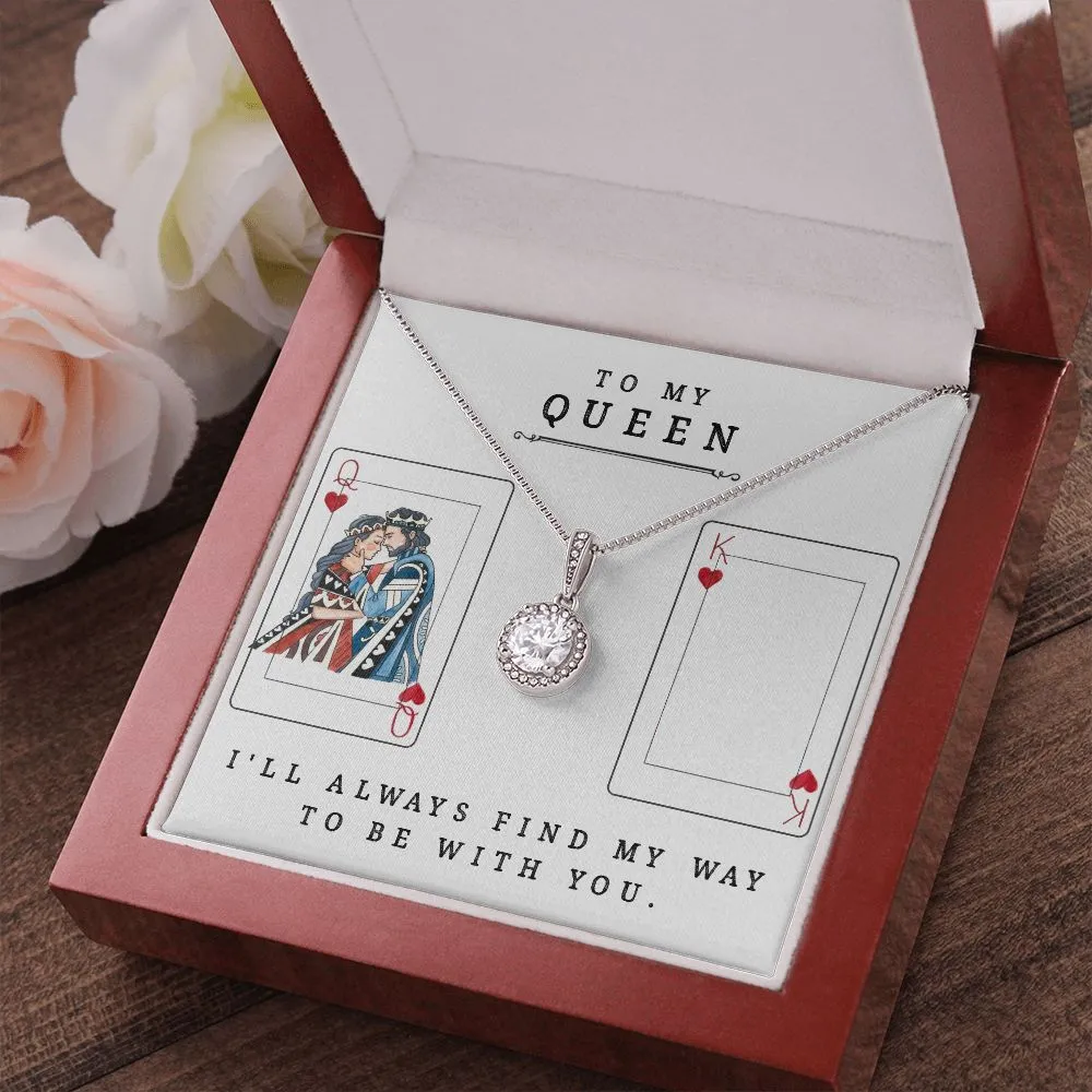 To My Queen Gift For Wife Future Wife Girlfriend Eternal Hope Necklace CZ - EHNQUEEN_SOM01