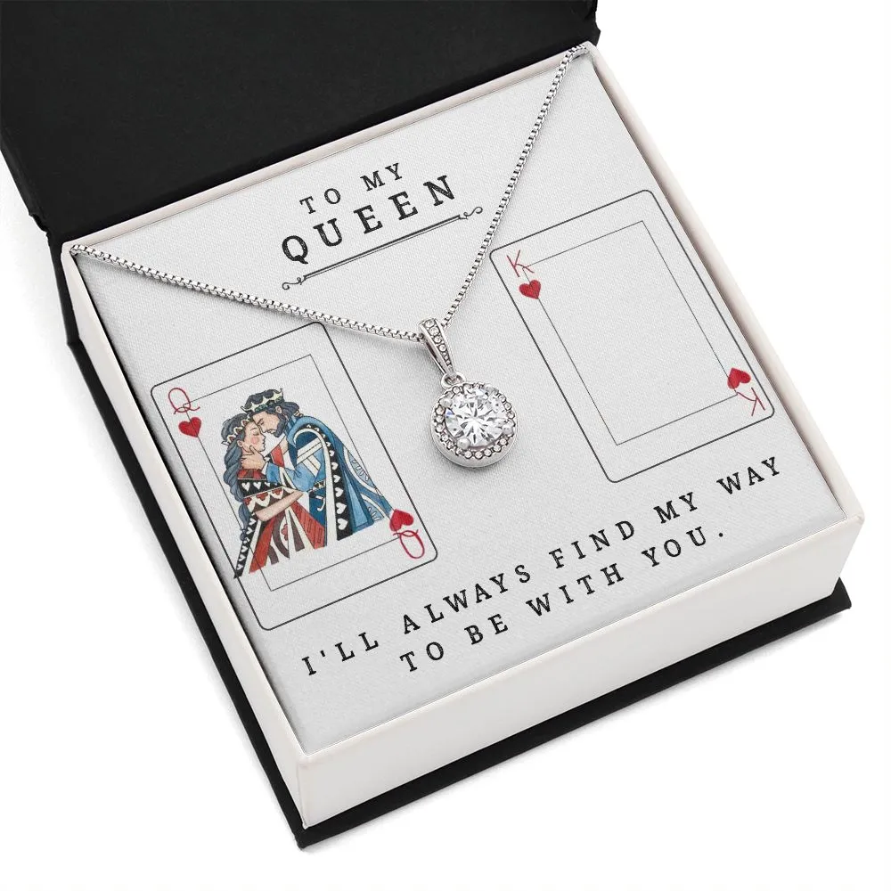 To My Queen Gift For Wife Future Wife Girlfriend Eternal Hope Necklace CZ - EHNQUEEN_SOM01