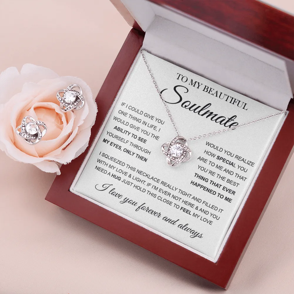 To My Soulmate | Love Knot Earring & Necklace Set ❤️