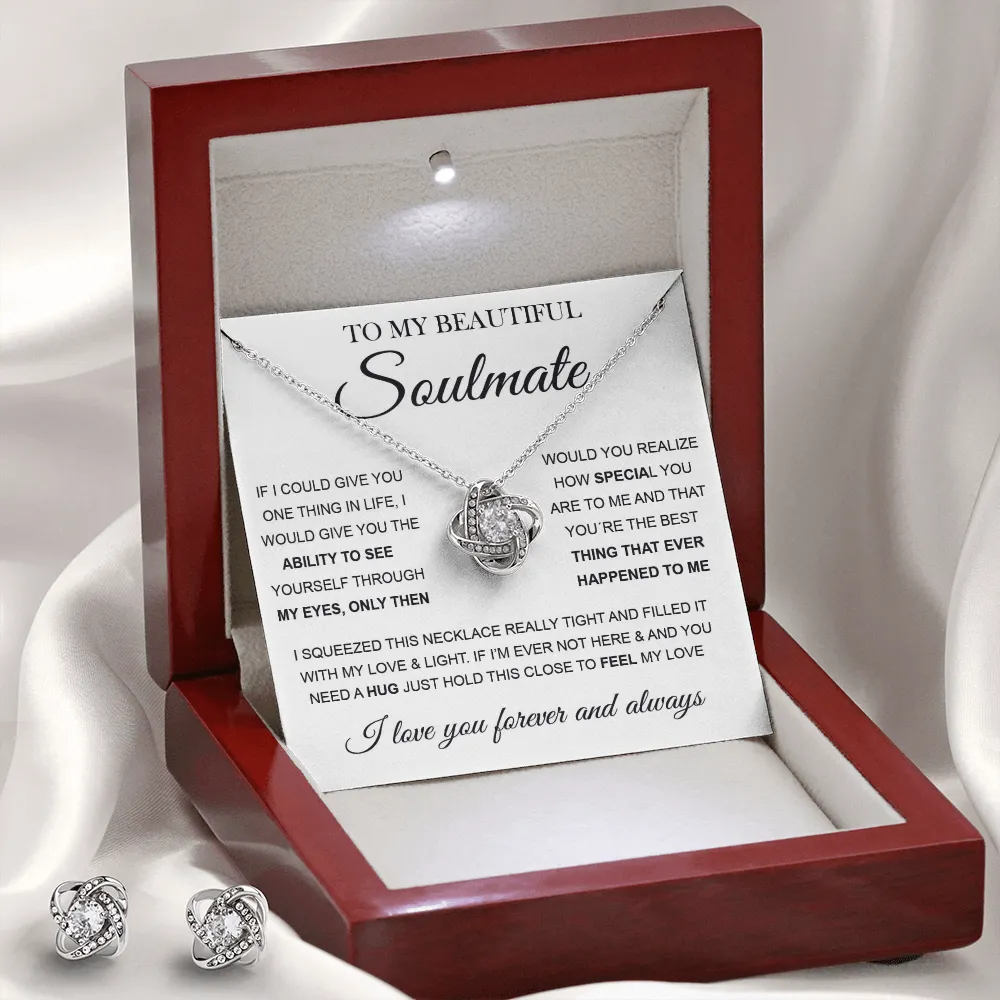 To My Soulmate | Love Knot Earring & Necklace Set ❤️