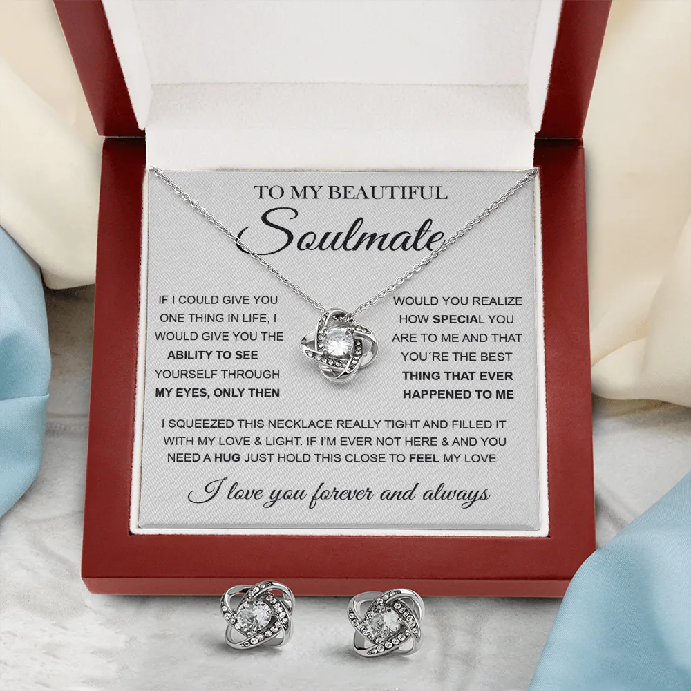 To My Soulmate | Love Knot Earring & Necklace Set ❤️