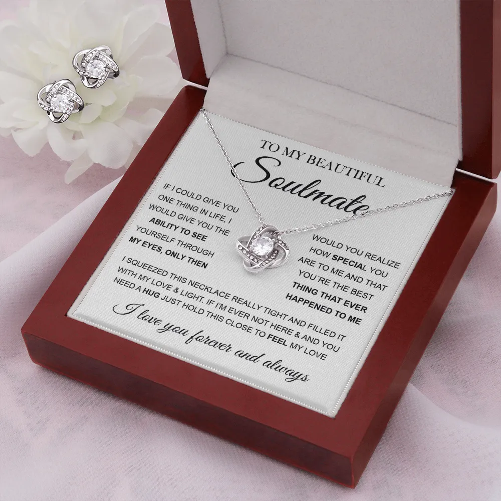 To My Soulmate | Love Knot Earring & Necklace Set ❤️