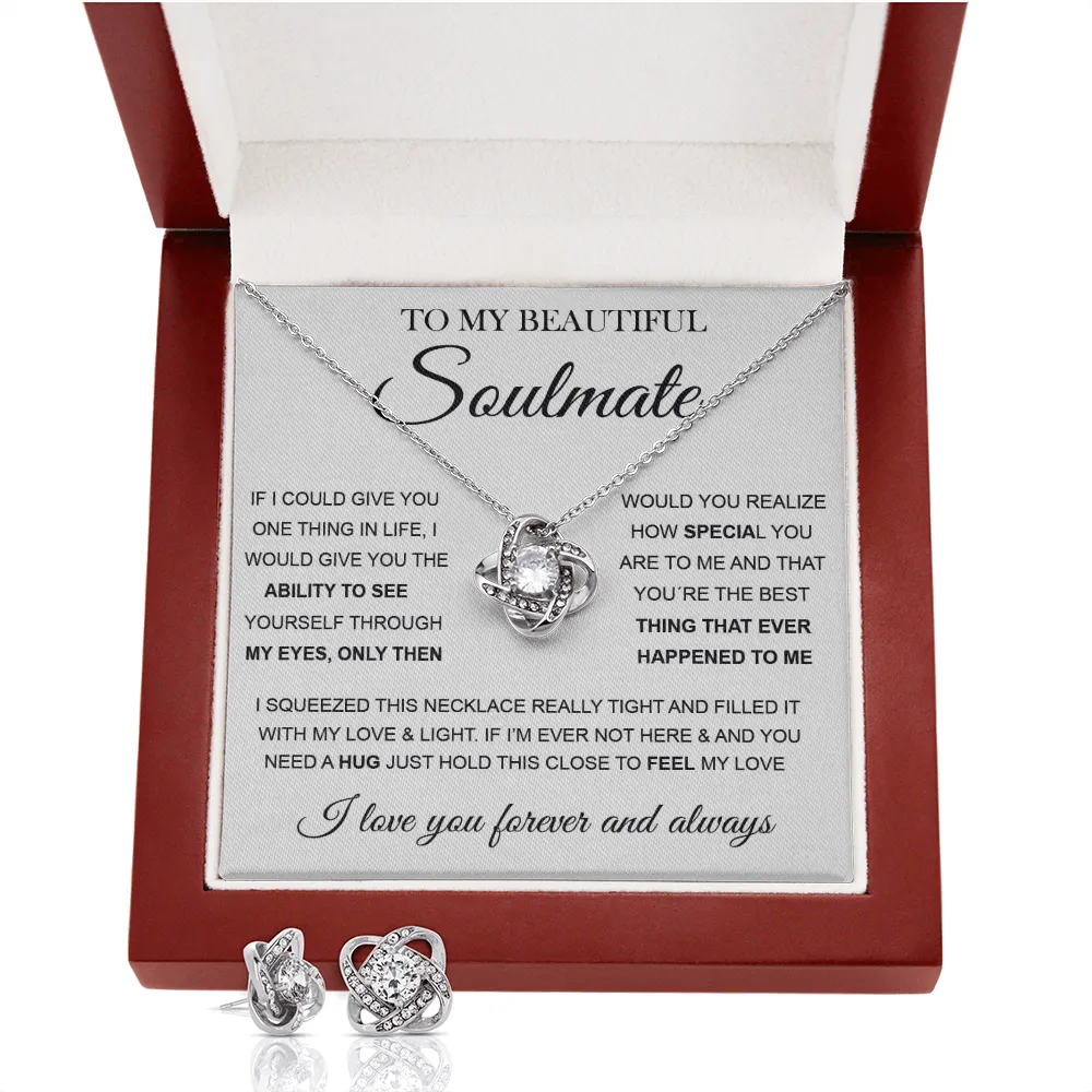 To My Soulmate | Love Knot Earring & Necklace Set ❤️