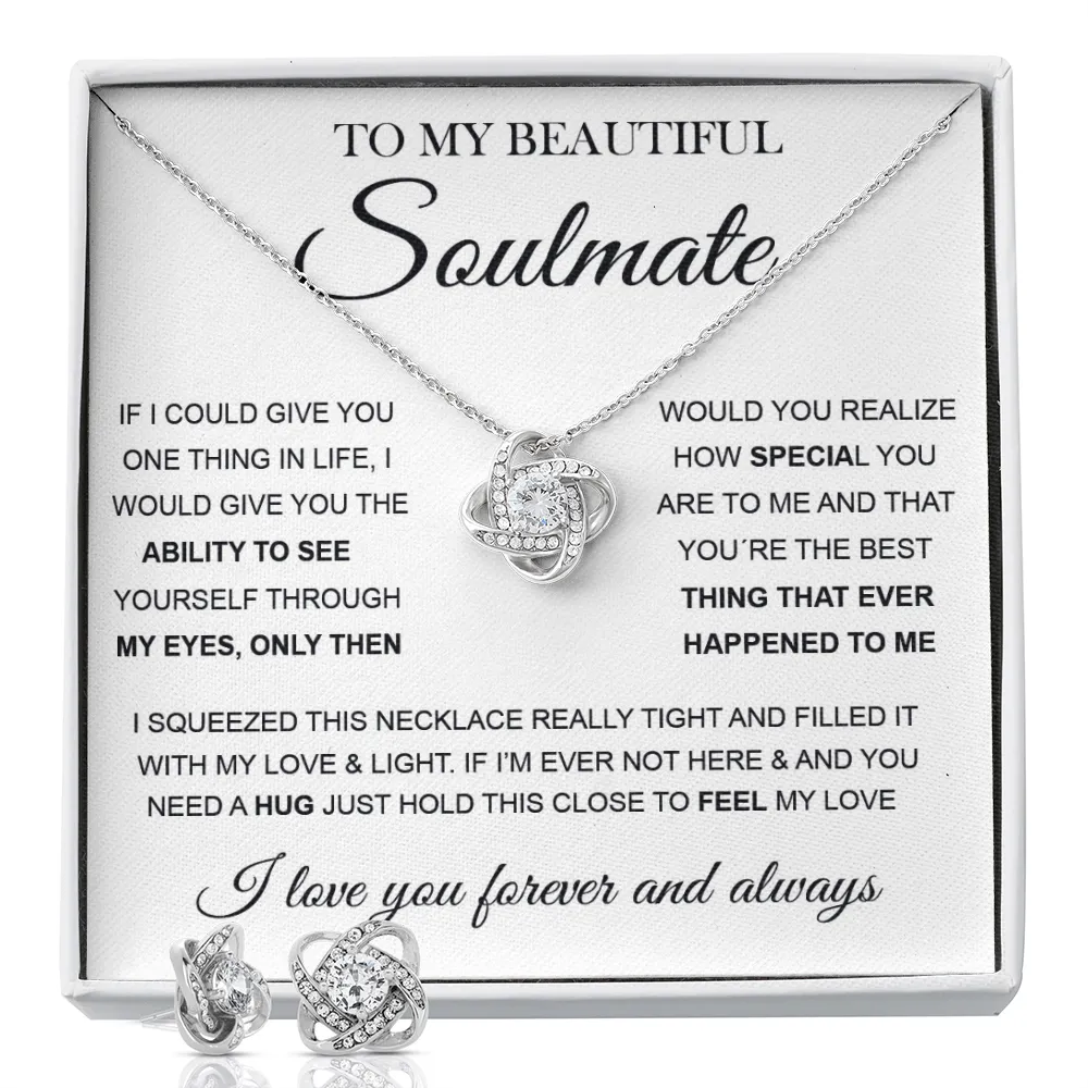 To My Soulmate | Love Knot Earring & Necklace Set ❤️