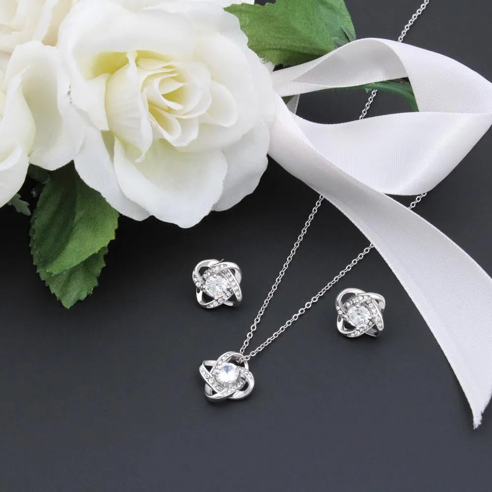 To My Soulmate | Love Knot Earring & Necklace Set ❤️