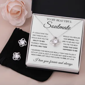 To My Soulmate | Love Knot Earring & Necklace Set ❤️