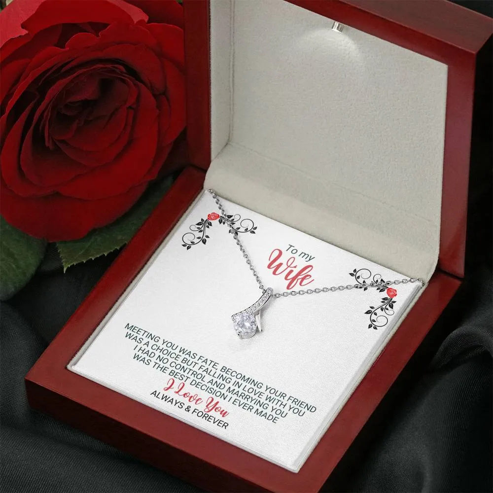 To My Wife - Best Decision Ever - Necklace - ABNWifeM24